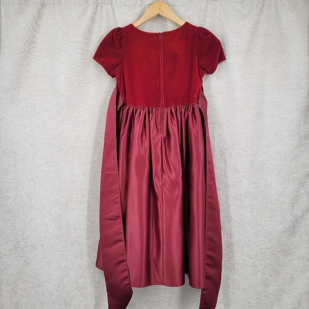 Dimples Vintage Red Velvet and Satin Dress with Formal Dress